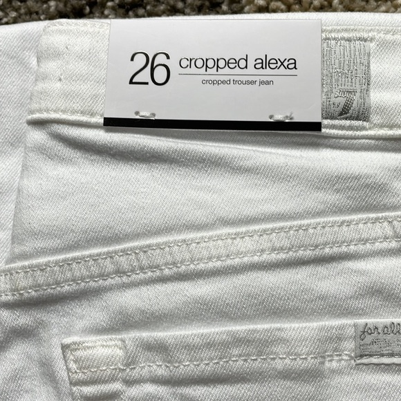 7FAMK CROPPED ALEXA WITH CUT OFF HEM IN WHITE RUNWAY - Picture 4 of 9